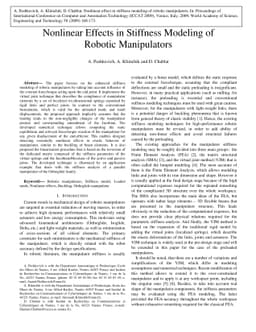 Nonlinear Effects in Stiffness Modeling of Robotic Manipulators