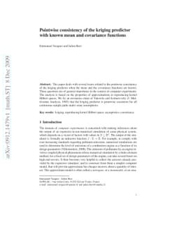Pointwise consistency of the kriging predictor with known mean and
  covariance functions