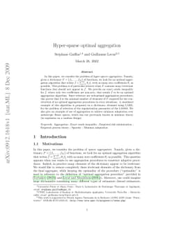 Hyper-sparse optimal aggregation