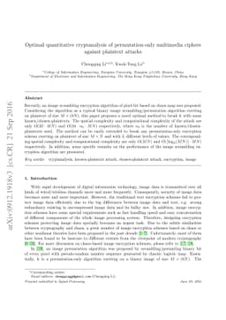 Optimal quantitative cryptanalysis of permutation-only multimedia
  ciphers against plaintext attacks