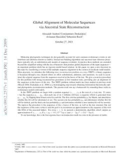 Global Alignment of Molecular Sequences via Ancestral State
  Reconstruction