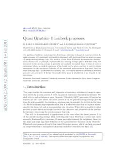 Quasi Ornstein-Uhlenbeck processes