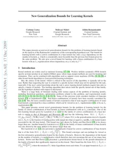 New Generalization Bounds for Learning Kernels