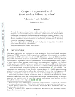 On spectral representations of tensor random fields on the sphere