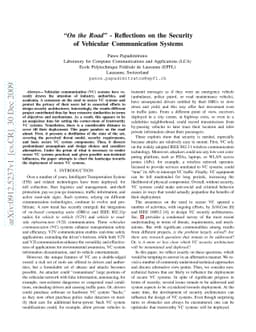 "On the Road" - Reflections on the Security of Vehicular Communication
  Systems