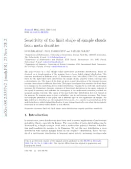 Sensitivity of the limit shape of sample clouds from meta densities