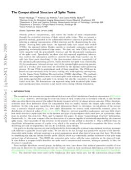 The Computational Structure of Spike Trains