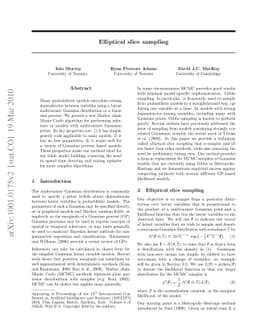 Elliptical slice sampling