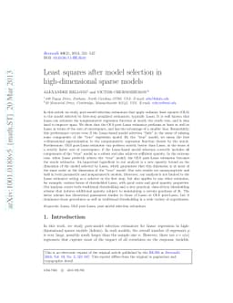 Least squares after model selection in high-dimensional sparse models