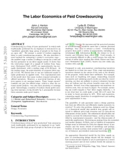 The Labor Economics of Paid Crowdsourcing