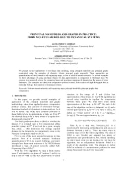 Principal manifolds and graphs in practice: from molecular biology to
  dynamical systems