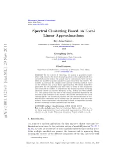 Spectral clustering based on local linear approximations