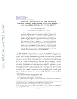 Rates of convergence for the posterior distributions of mixtures of
  Betas and adaptive nonparametric estimation of the density
