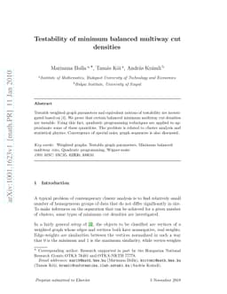 Testability of minimum balanced multiway cut densities