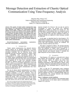 Message Detection and Extraction of Chaotic Optical Communication Using
  Time-Frequency Analysis