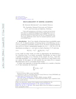 Regularization in kernel learning