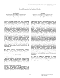 Speech Recognition by Machine, A Review