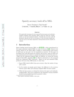 Sparsity-accuracy trade-off in MKL