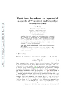 Exact lower bounds on the exponential moments of Winsorized and
  truncated random variables