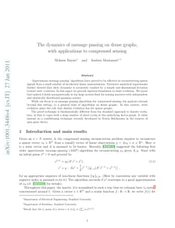 The dynamics of message passing on dense graphs, with applications to
  compressed sensing
