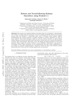 Robust and Trend-following Kalman Smoothers using Student's t