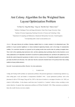 Ant Colony Algorithm for the Weighted Item Layout Optimization Problem