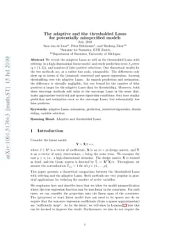 The adaptive and the thresholded Lasso for potentially misspecified
  models