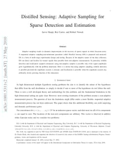 Distilled Sensing: Adaptive Sampling for Sparse Detection and Estimation