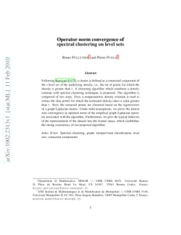Operator norm convergence of spectral clustering on level sets