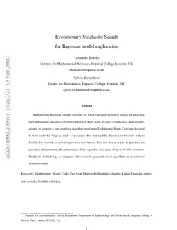 Evolutionary Stochastic Search for Bayesian model exploration