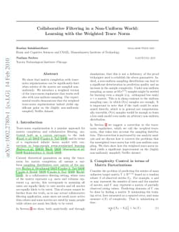 Collaborative Filtering in a Non-Uniform World: Learning with the
  Weighted Trace Norm