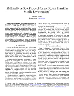 SMEmail - A New Protocol for the Secure E-mail in Mobile Environments