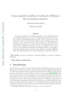 Coarse-grained modeling of multiscale diffusions: the p-variation
  estimates