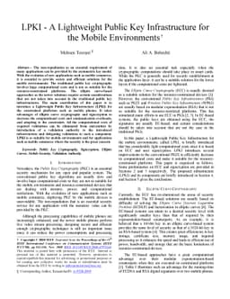 LPKI - A Lightweight Public Key Infrastructure for the Mobile
  Environments