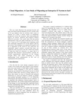 Cloud Migration: A Case Study of Migrating an Enterprise IT System to
  IaaS