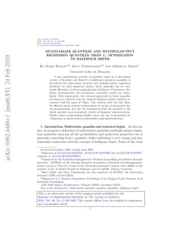 Multivariate quantiles and multiple-output regression quantiles: From
  $L_1$ optimization to halfspace depth