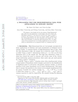 A two-sample test for high-dimensional data with applications to
  gene-set testing