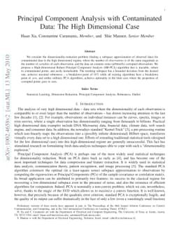 Principal Component Analysis with Contaminated Data: The High
  Dimensional Case