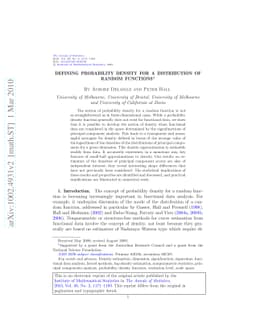 Defining probability density for a distribution of random functions