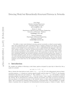 Detecting Weak but Hierarchically-Structured Patterns in Networks