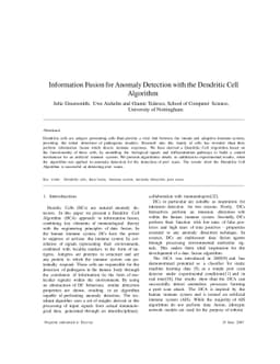 Information Fusion for Anomaly Detection with the Dendritic Cell
  Algorithm
