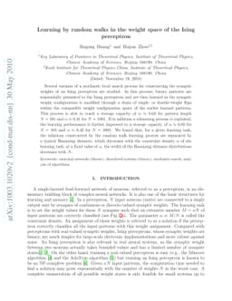 Learning by random walks in the weight space of the Ising perceptron