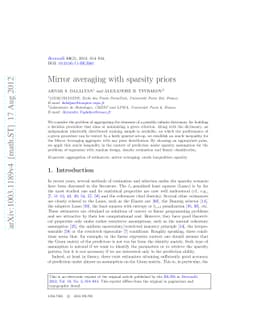 Mirror averaging with sparsity priors
