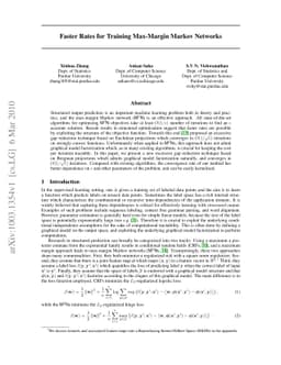 Faster Rates for training Max-Margin Markov Networks