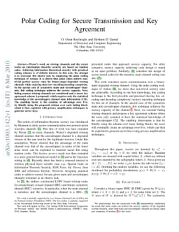 Polar Coding for Secure Transmission and Key Agreement