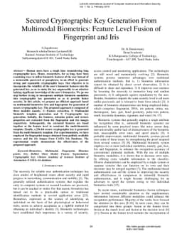 Secured Cryptographic Key Generation From Multimodal Biometrics: Feature
  Level Fusion of Fingerprint and Iris