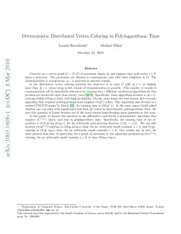 Deterministic Distributed Vertex Coloring in Polylogarithmic Time