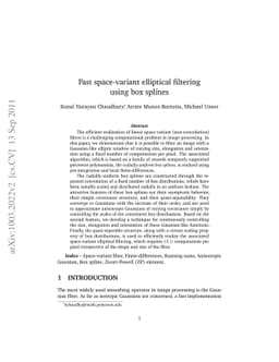 Fast space-variant elliptical filtering using box splines