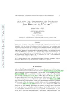 Inductive Logic Programming in Databases: from Datalog to DL+log