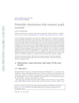 Probability distributions with summary graph structure